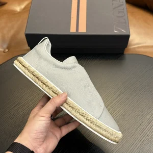Ermenegildo Zegna Triple Stitch Low Top Casual Slip On Shoes image 1