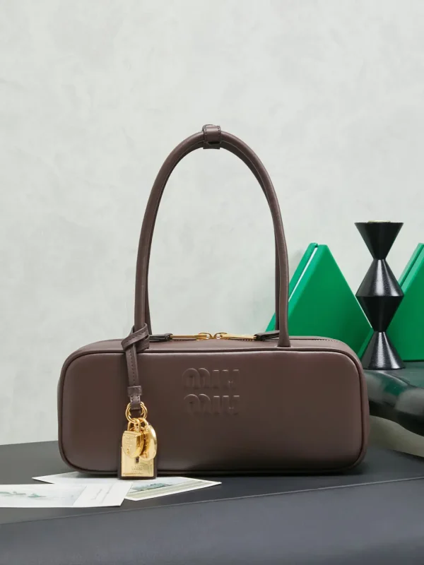 Miu Miu Brown Leather Top Handle Bag image 1