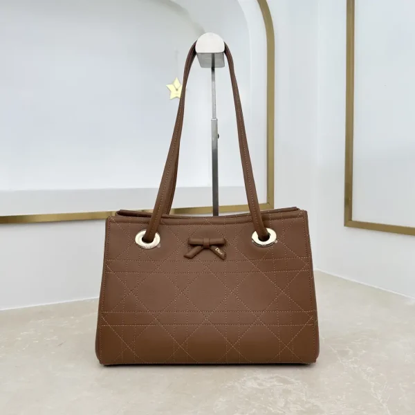 Dior Caramel Quilted Bow Tote Bag image 1
