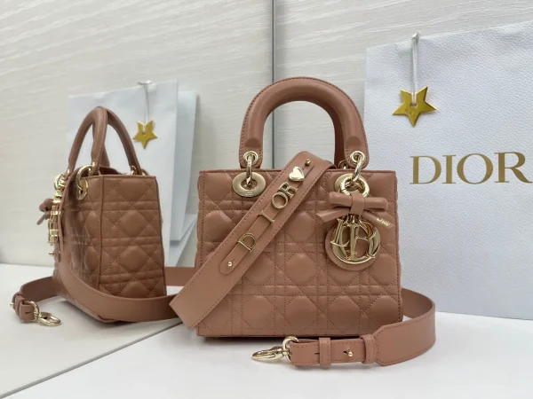 Dior Quilted Top Handle Bag with Bow Charm image 1