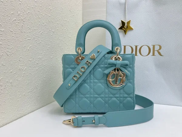 Dior Quilted Top Handle Bag with Bow Charm image 1
