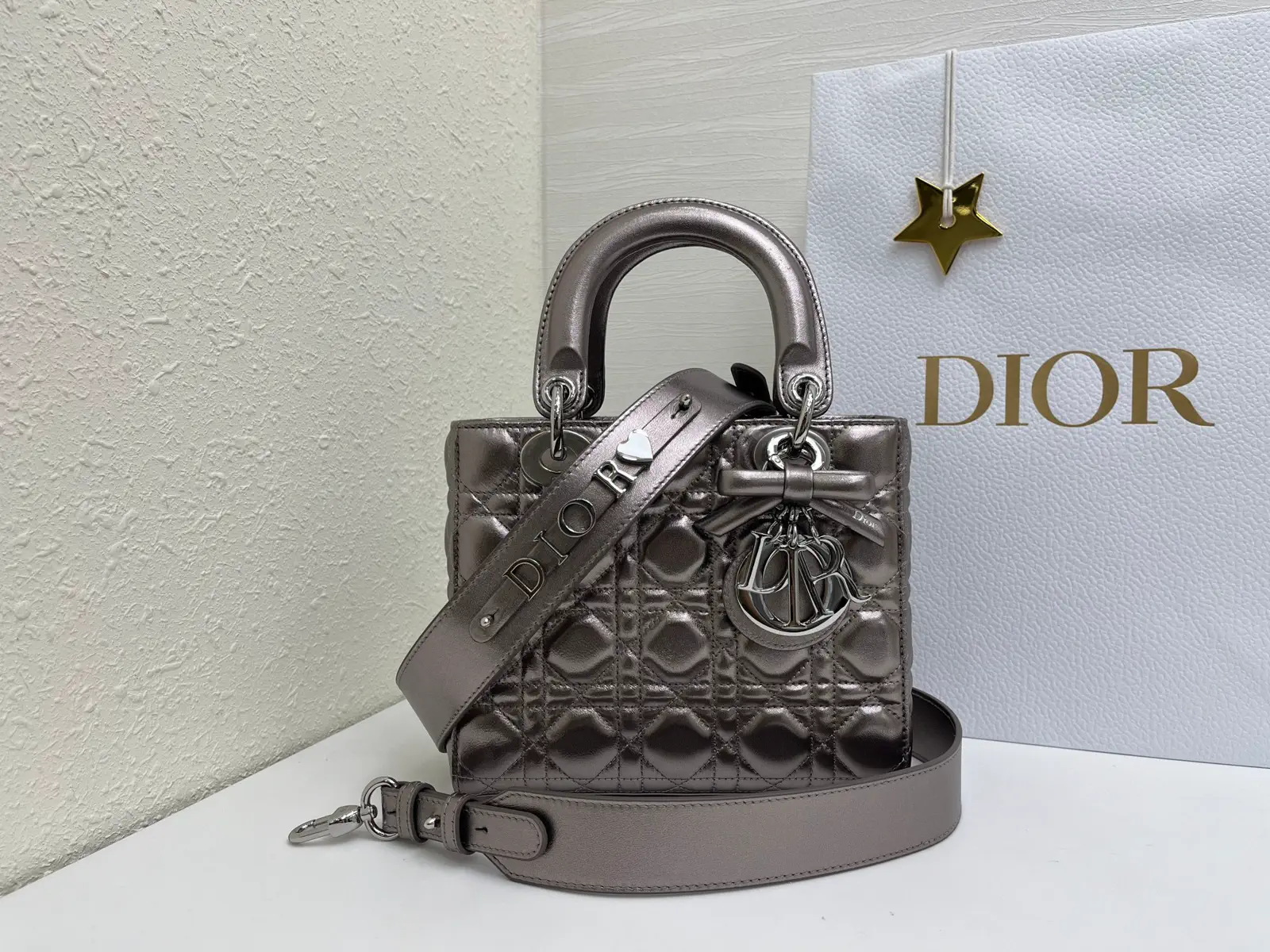 Dior Quilted Top Handle Bag with Detachable Strap image 1