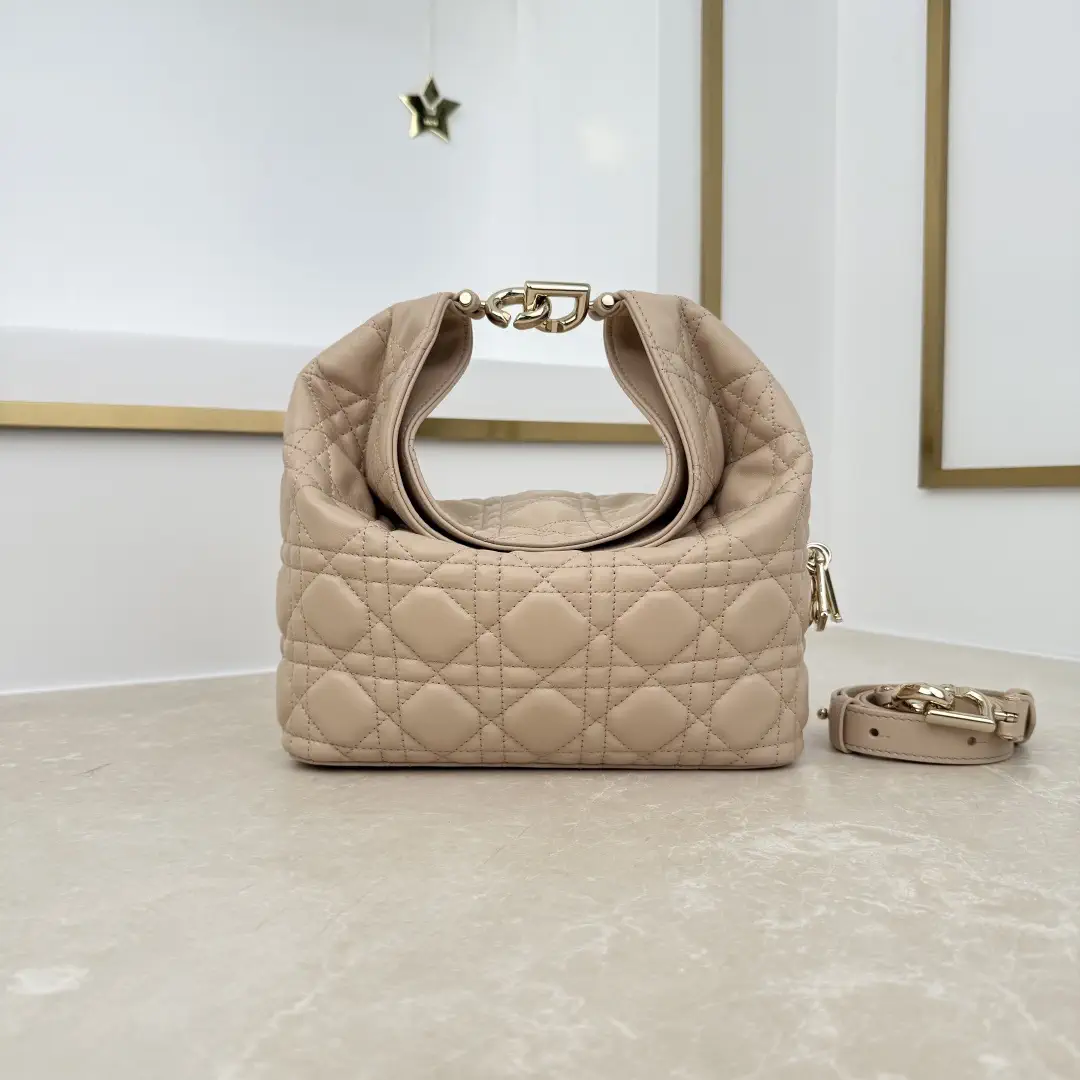 Dior Beige Quilted Toujours Hobo Top Handle Bag image 1