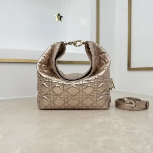 Dior Champagne Gold Quilted Hobo Bag image 1