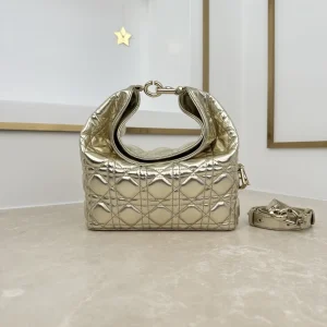 Dior Metallic Gold Quilted Toujours Hobo Bag image 1