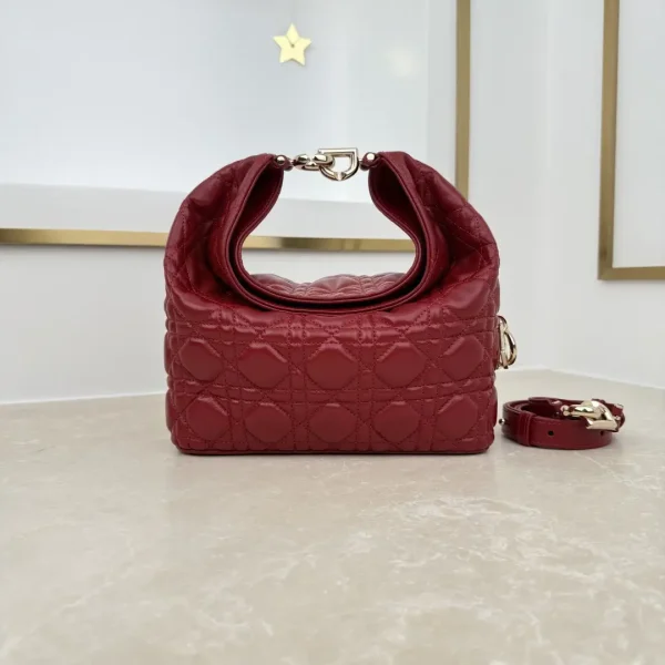 Dior Cherry Red Quilted Toujours Hobo Top Handle Bag image 1