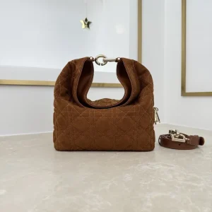 Dior Brown Quilted Toujours Hobo Bag image 1