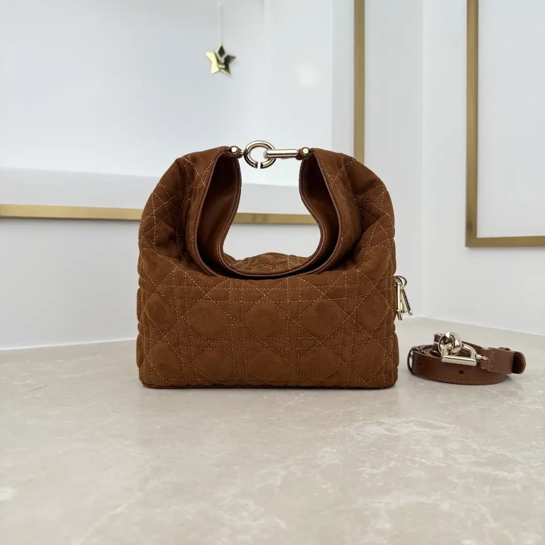 Dior Brown Quilted Toujours Hobo Bag image 1