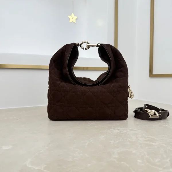 Dior Brown Quilted Hobo Bag image 1