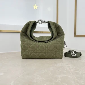 Dior Olive Green Quilted Toujours Hobo Bag image 1