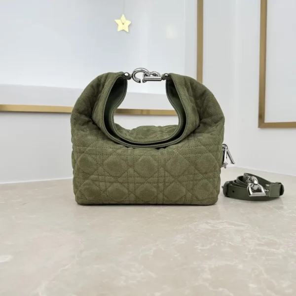 Dior Olive Green Quilted Toujours Hobo Bag image 1