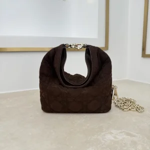 Dior Brown Quilted Mini Hobo Bag image 1