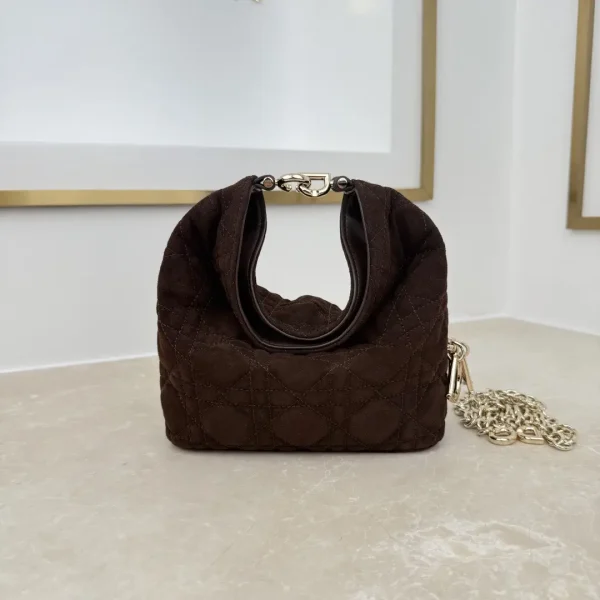 Dior Brown Quilted Mini Hobo Bag image 1