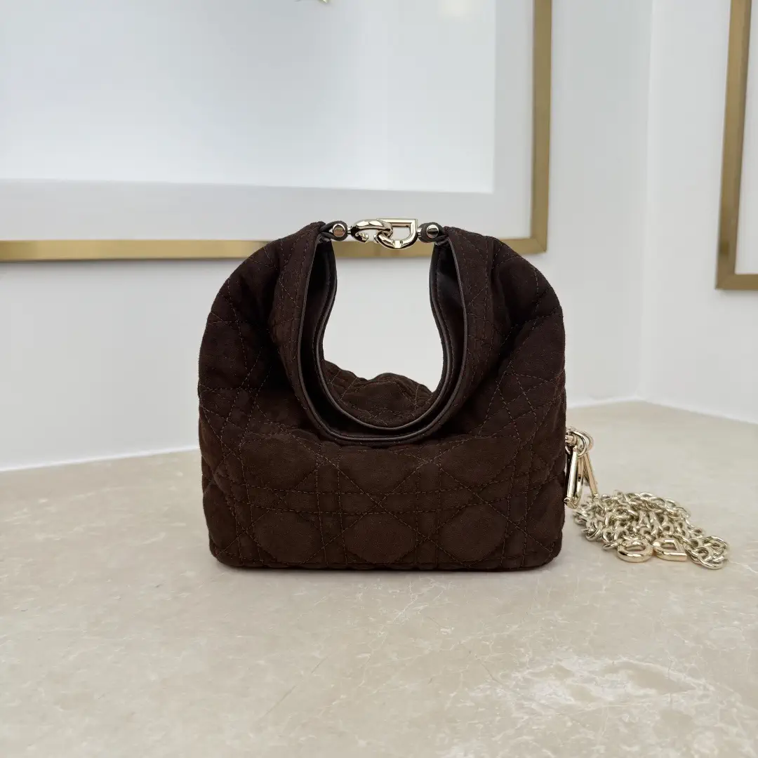 Dior Brown Quilted Mini Hobo Bag image 1