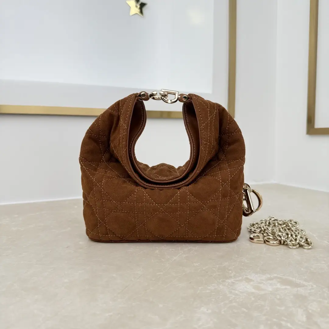 Dior Brown Quilted Mini Hobo Bag image 1
