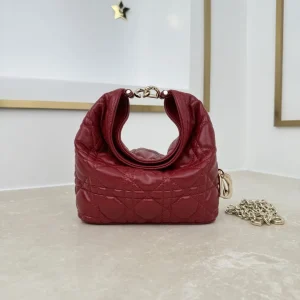 Dior Cherry Red Quilted Mini Hobo Bag image 1