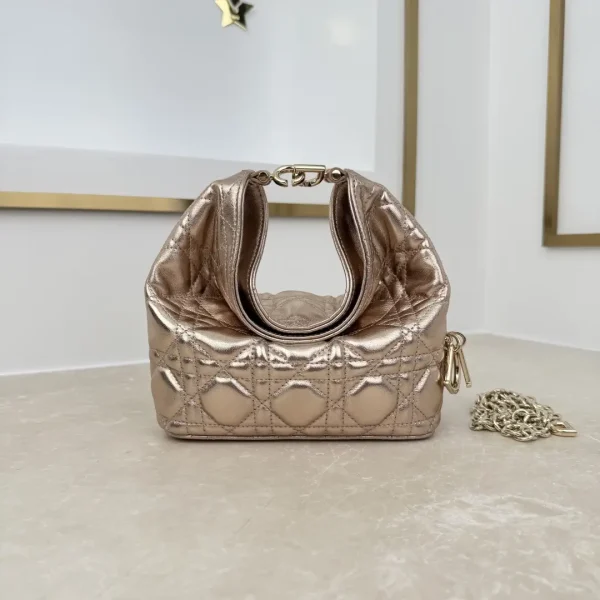 Dior Metallic Quilted Mini Hobo Bag image 1