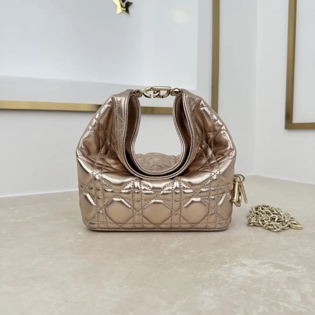 Dior Metallic Quilted Mini Hobo Bag image 1