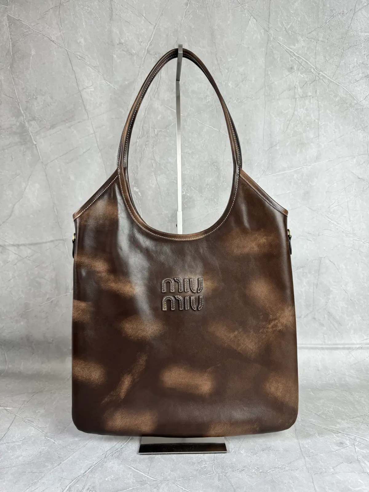 Miu Miu Vintage Distressed Hobo Tote Bag image 1