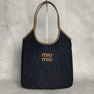Miu Miu Denim Hobo Tote Bag image 1