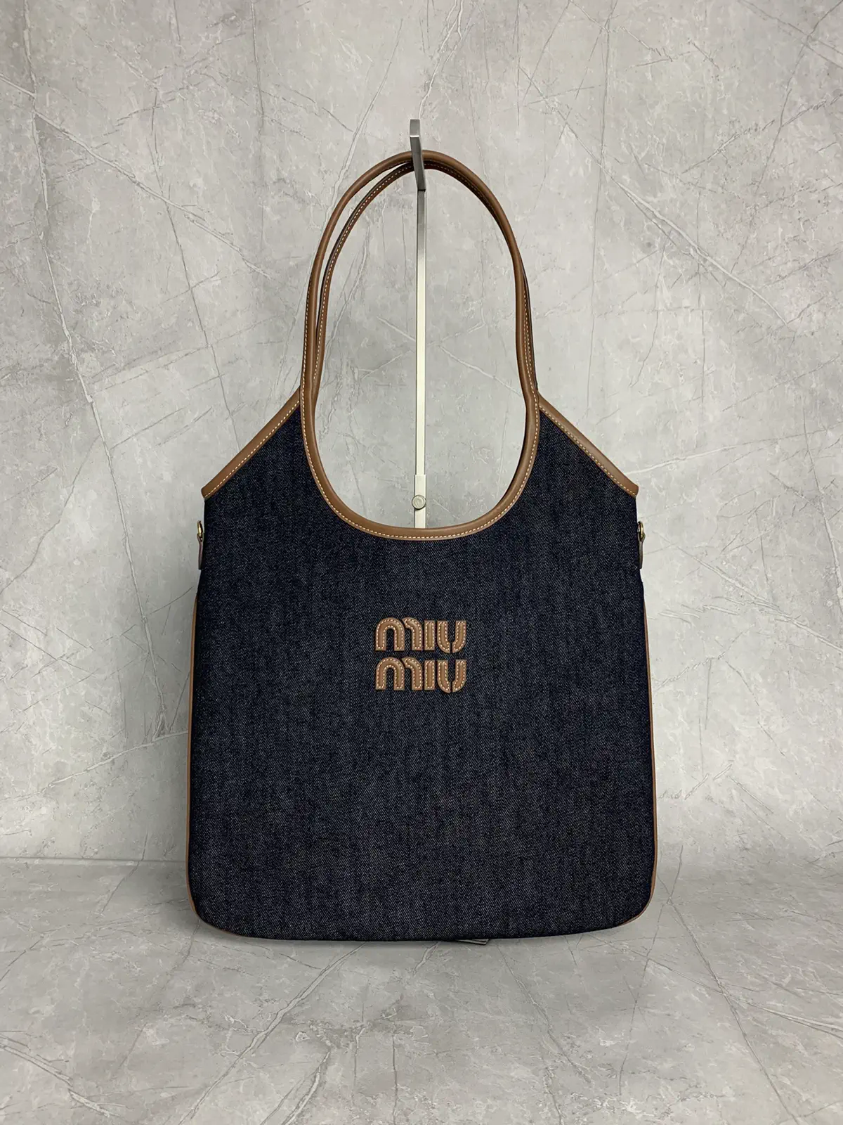 Miu Miu Denim Hobo Tote Bag image 1