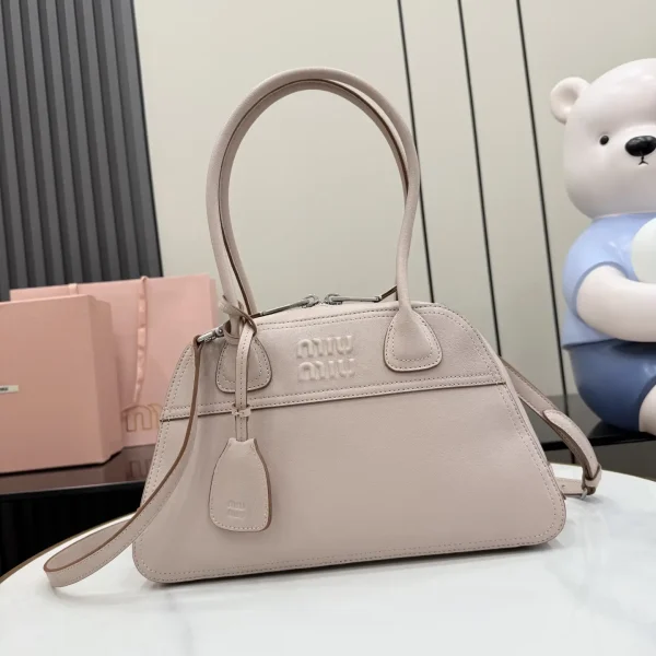 Miu Miu Beige Leather Top Handle Bag image 1