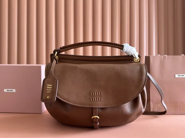 Miu Miu Brown Leather Rendez-vous Hobo Bag image 1