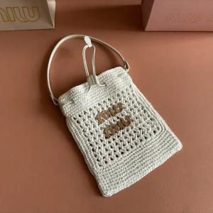 Miu Miu White Woven Shoulder Bag image 1