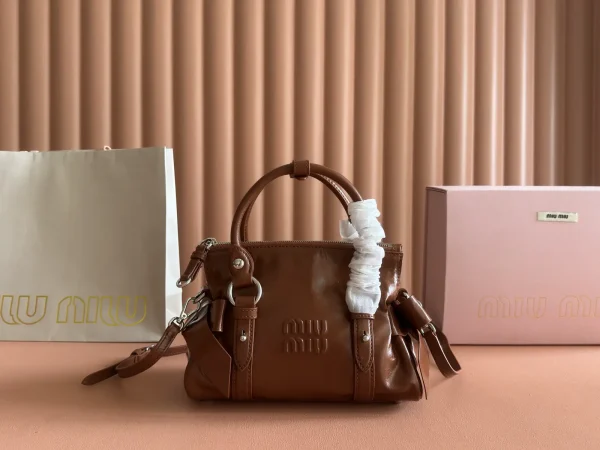 Miu Miu Brown Bow Detail Top Handle Bag image 1