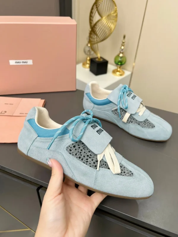 Miu Miu Women's Casual Sneakers with Deer Skin and Horse Hair Splicing image 1
