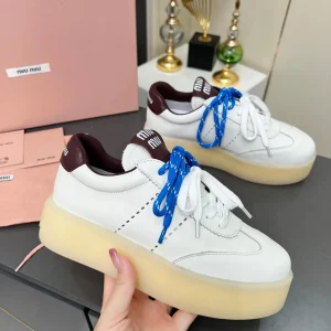 Women's Casual White Platform Sneakers image 1