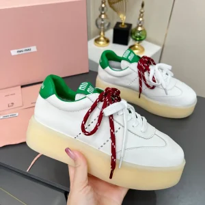 Women's Casual White Platform Sneakers image 1
