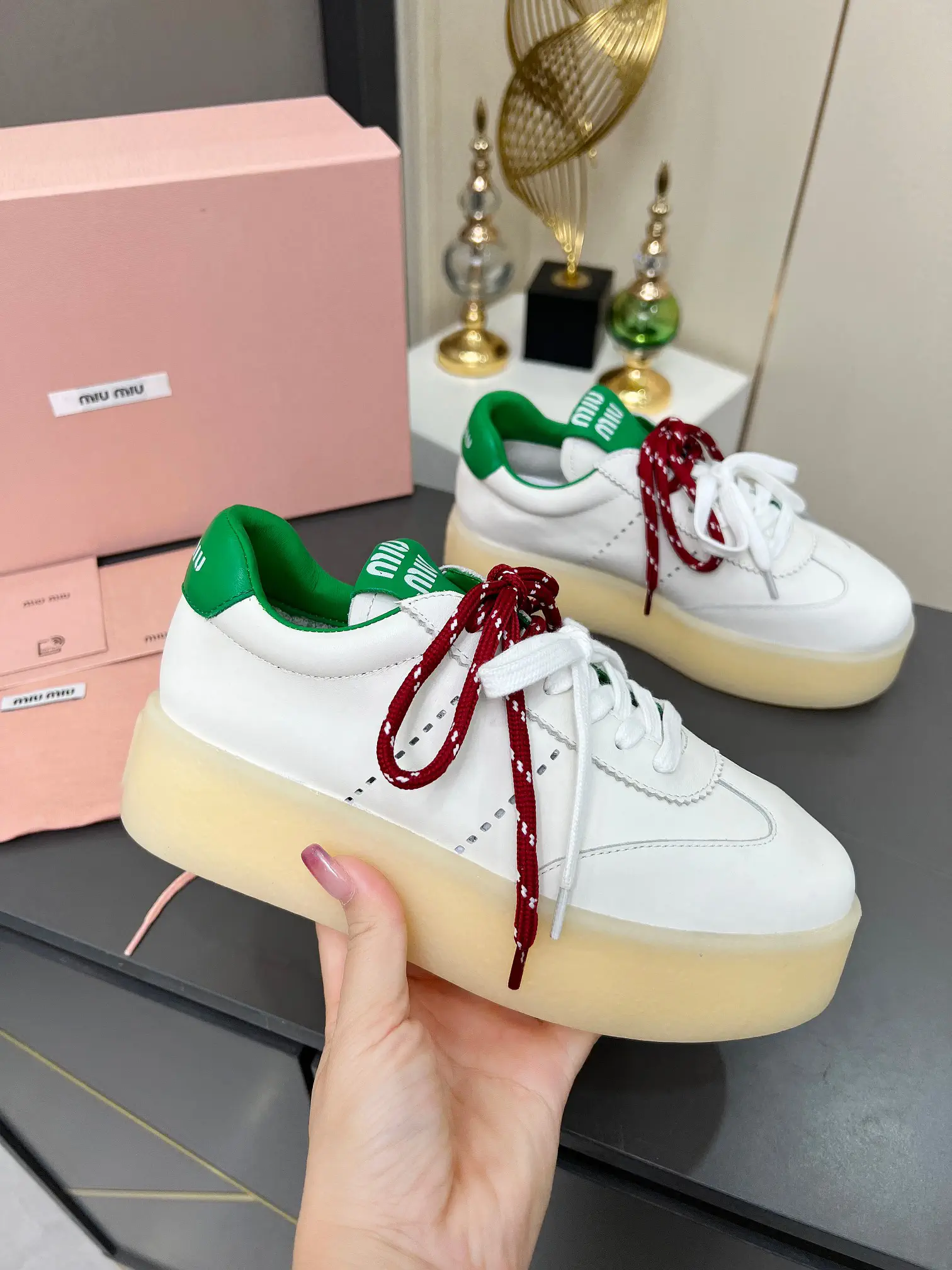 Women's Casual White Platform Sneakers image 1