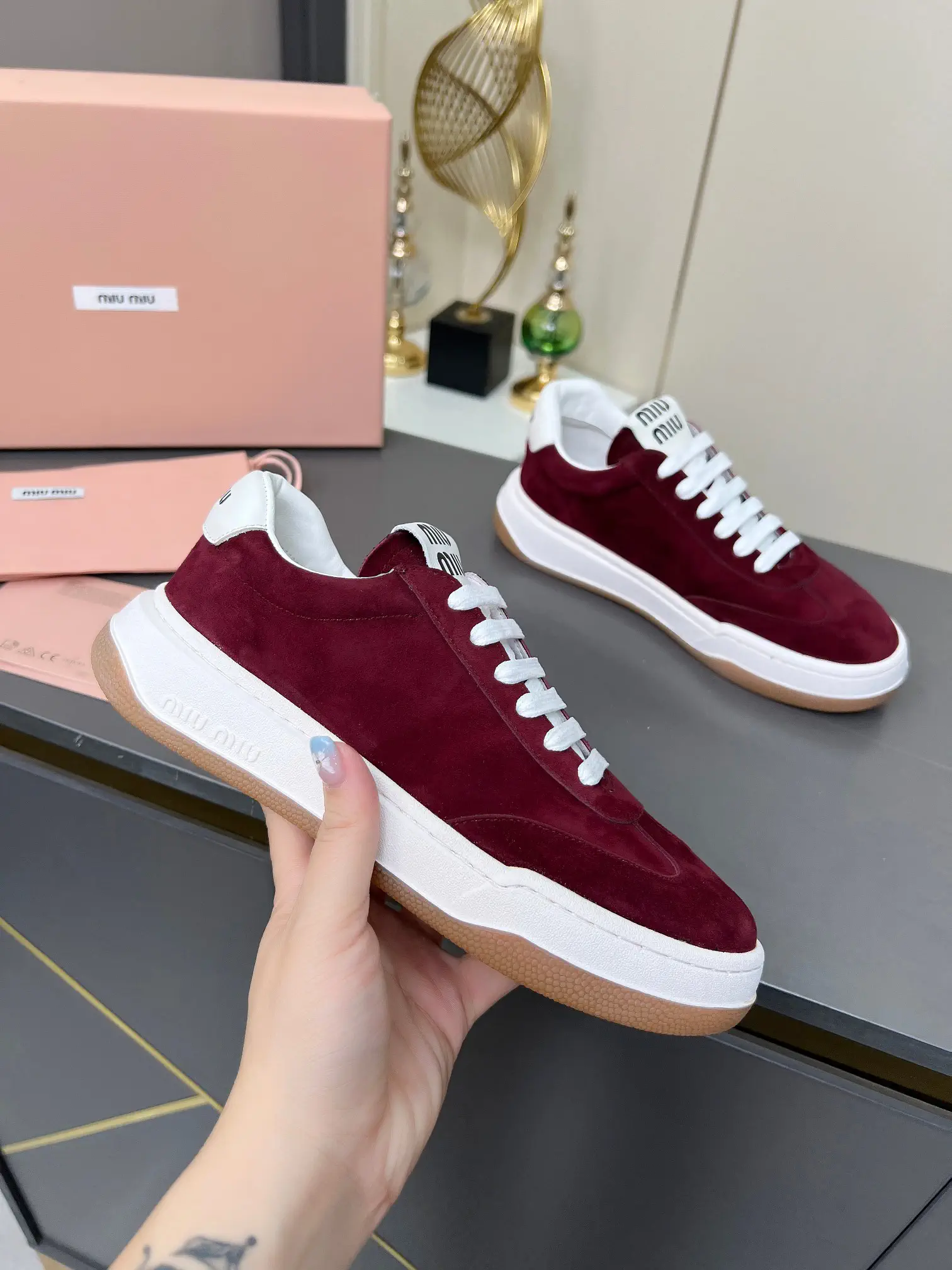Miu Miu Women's Casual Suede Sneakers image 1