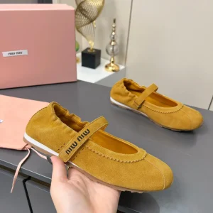 Miu Miu 25SS Spring Summer New Velcro Elastic Mary Jane Ballet Flats image 1