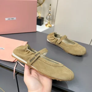 Miu Miu 25SS Spring Summer New Velcro Elastic Mary Jane Ballet Flats image 1