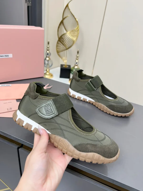 Miu Miu Green Velcro Strap Tire Sole Sneakers image 1