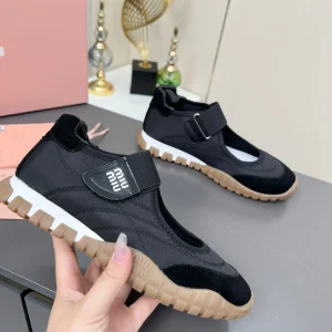Miu Miu Mary Jane Tire Sole Sneakers with Velcro Strap image 1