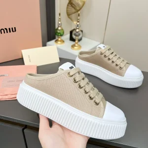 Women's Platform Mule Canvas Sneakers image 1