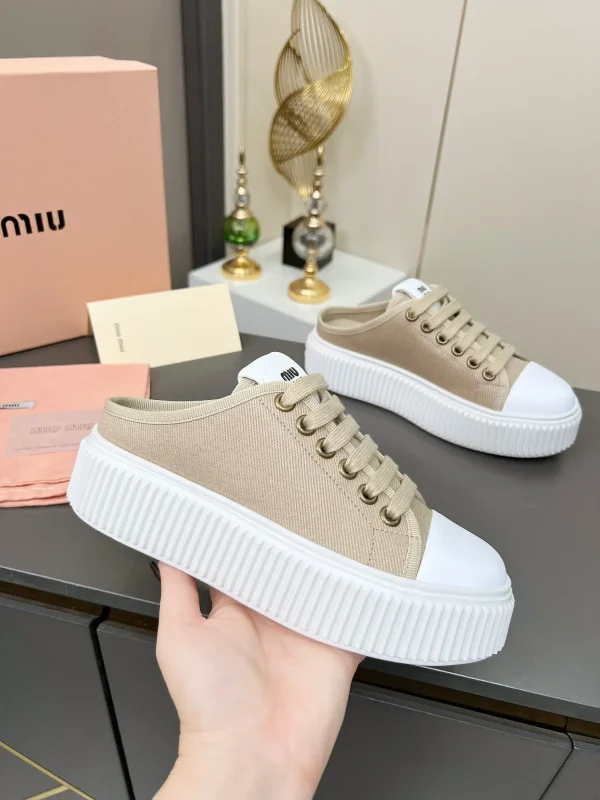 Women's Platform Mule Canvas Sneakers image 1