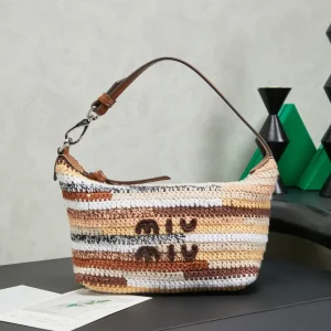 Miu Miu Striped Woven Shoulder Bag image 1
