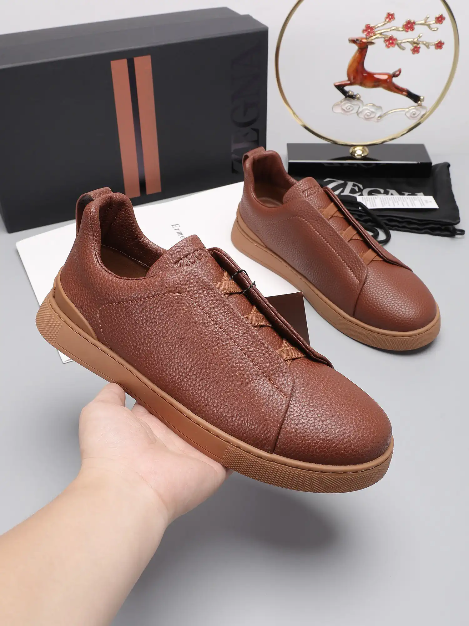 Ermenegildo Zegna Low Top Leather Sneakers image 1