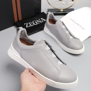 Ermenegildo Zegna Low Top Leather Slip On Sneakers image 1