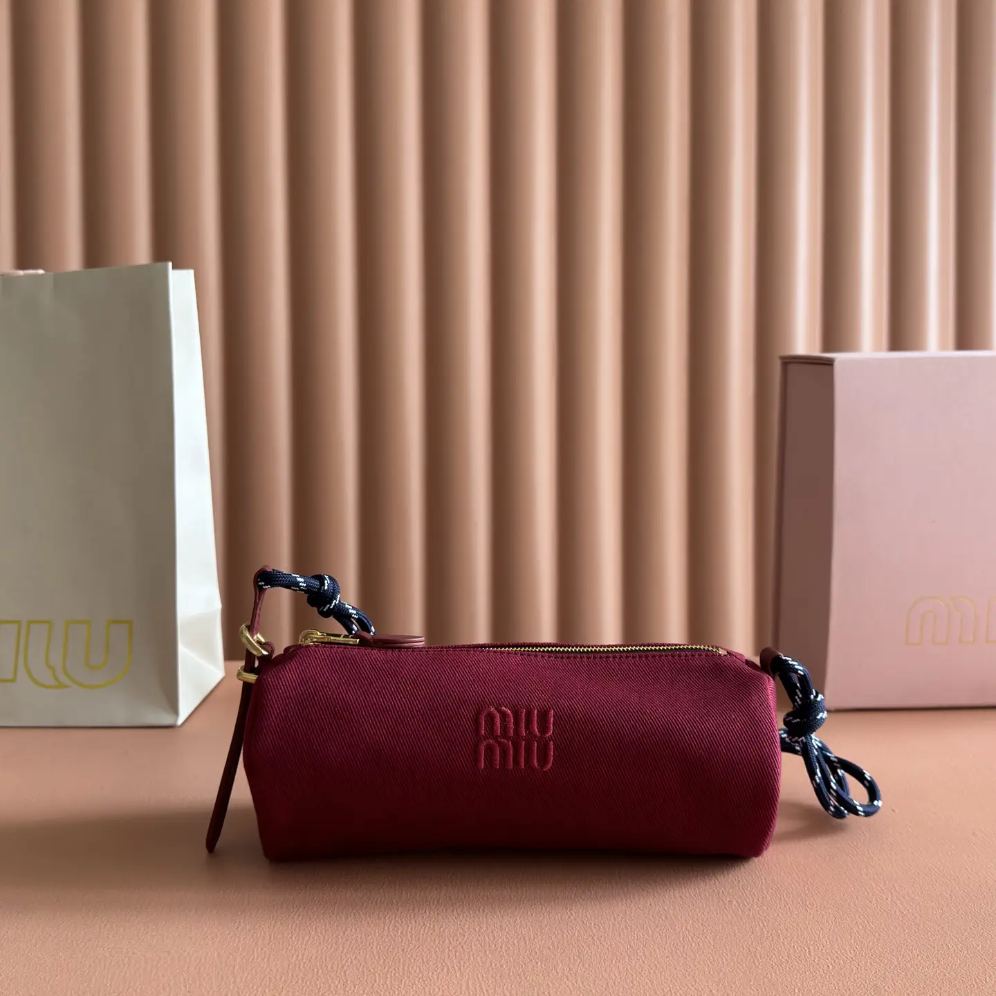 Miu Miu Canvas Barrel Shoulder Bag image 1