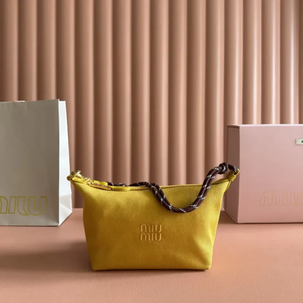 Miu Miu Yellow Denim Shoulder Bag image 1