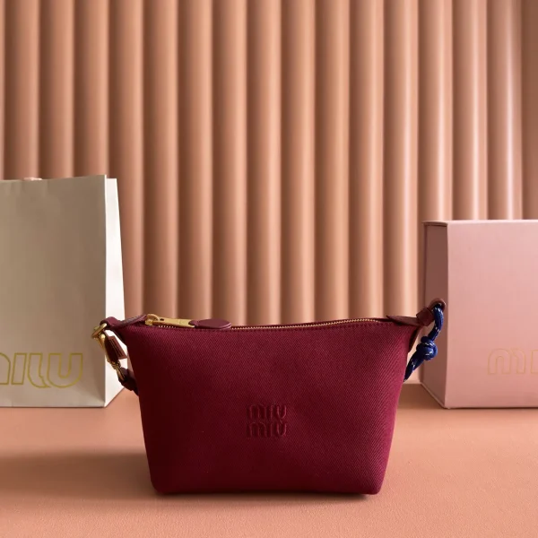 Miu Miu Burgundy Canvas Crossbody Bag image 1