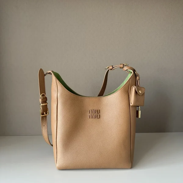 Miu Miu Leather Shoulder Bag with Lock Charm image 1
