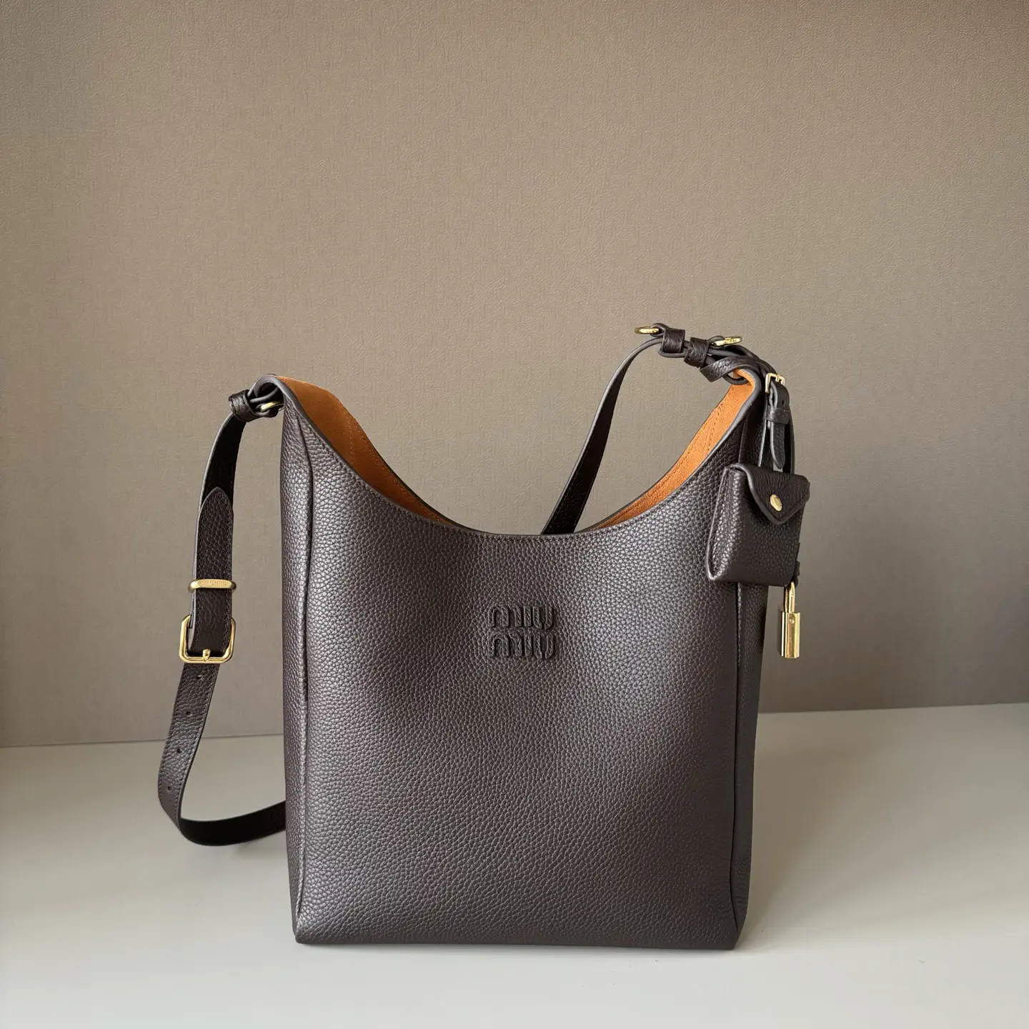 Miu Miu Dark Brown Leather Shoulder Bag image 1