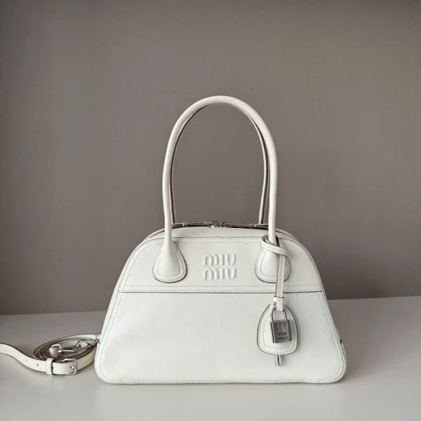 Miu Miu White Leather Top Handle Bag image 1