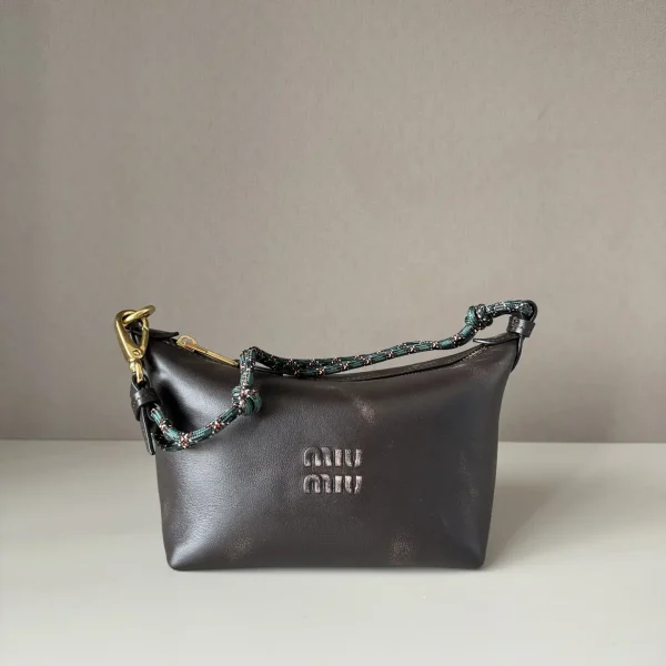 Miu Miu Dark Brown Leather Shoulder Bag image 1